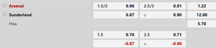 Arsenal vs Sunderland