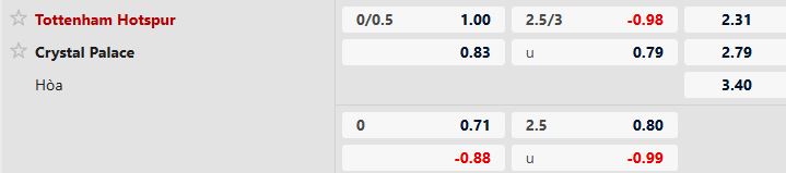 Tottenham vs Crystal Palace 